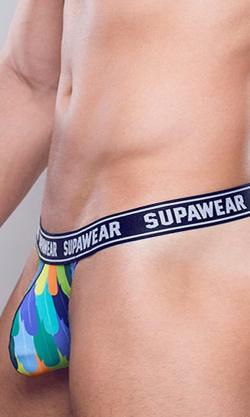 Tanga ''Pow Peacock'' - SupaWear - Multicolor - Taille M